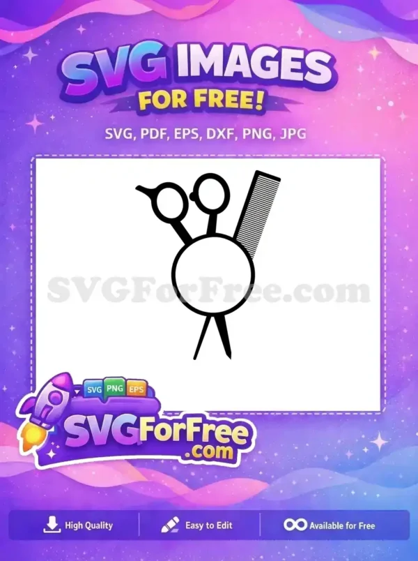 Free Stylist Scissor Free Comb Hairdresser Free SVG
