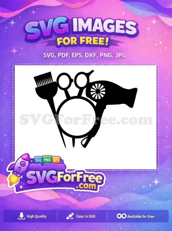 Free Hairdresser Silhouette Free Hair Salon Context Free SVG 1