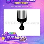 Free Afro Pick Free Black Hairdresser Silhouette Free SVG - Instant Download