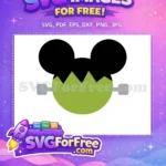 Free Black Ears Free Green Face Halloween Free SVG - Instant Download