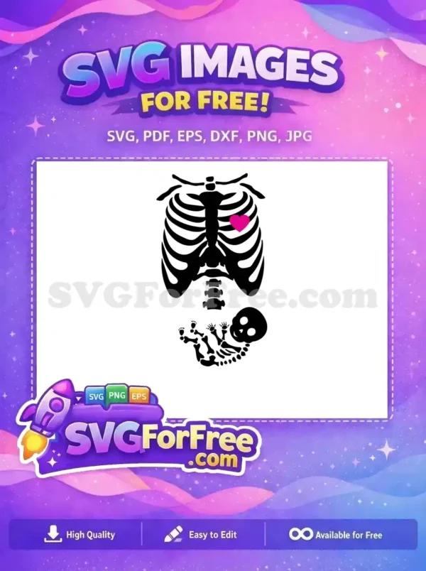 Free Skeleton Ribcage Pink Heart Halloween Free Thanksgiving Baby Free SVG Free Skeleton Ribcage Pink Heart Halloween Free Thanksgiving Baby Free SVG