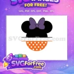 Free Minnie Purple Bow Free Orange Polka Halloween Free SVG - Instant Download