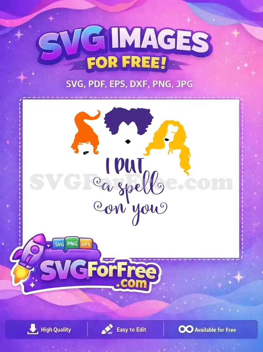 Free Orange Hat Free Purple Hair Hocus Pocus Free SVG 1