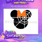 Free Orange Bow Free Spiderweb Minnie Halloween Free SVG - Instant Download