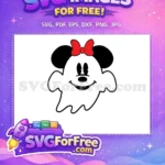 Free Minnie Ghost Red Bow Free Halloween Thanksgiving Free SVG - Instant Download