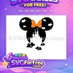 Free Minnie with Bats Free Castle Silhouette Halloween Free SVG - Instant Download