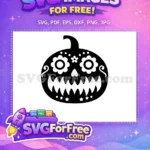 Free Floral Eyes Free Spooky Mouth Halloween Free SVG - Instant Download