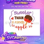 Free Purple Sweeter Letters Free Brown Chocolate Caramel Apple Thanksgiving Free SVG - Instant Download