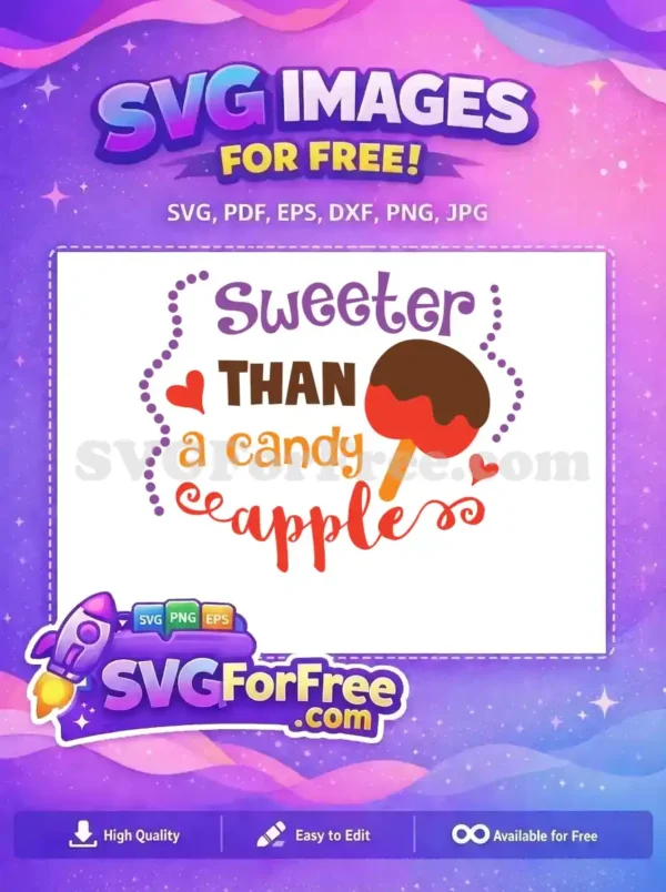 Free Purple Sweeter Letters Free Brown Chocolate Caramel Apple Thanksgiving Free SVG