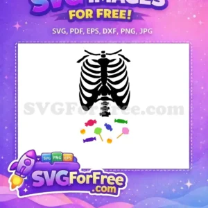 Free Black Ribcage Free Colorful Candies Halloween And Thanksgiving Free SVG
