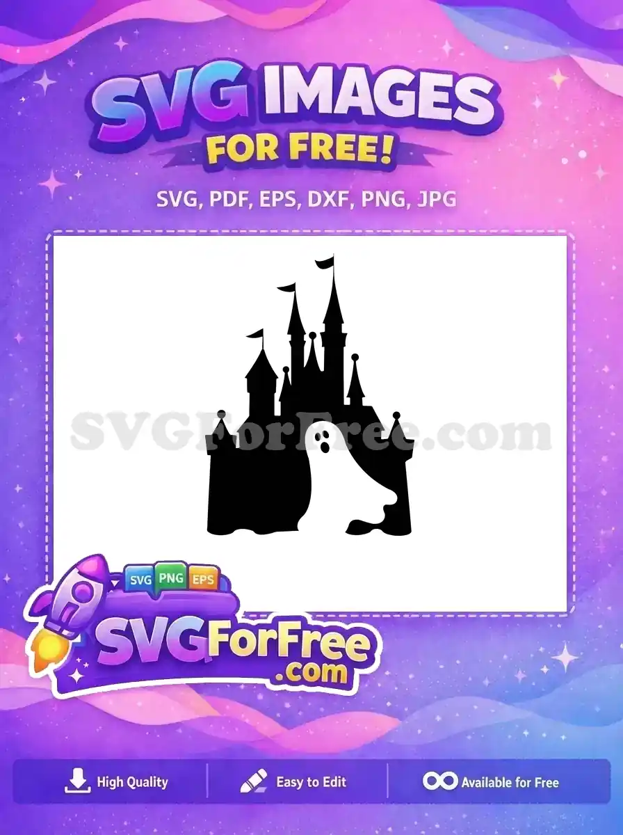Free Spooky Castle Free Ghost Silhouette Halloween Free SVG