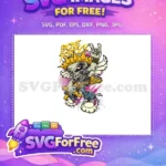 Free Spiked Crown Free Guitar Player Halloween Free SVG - Instant Download