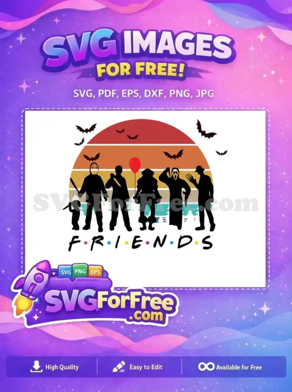 Free Horror Movie Characters Free Halloween Sunset Friends Free SVG