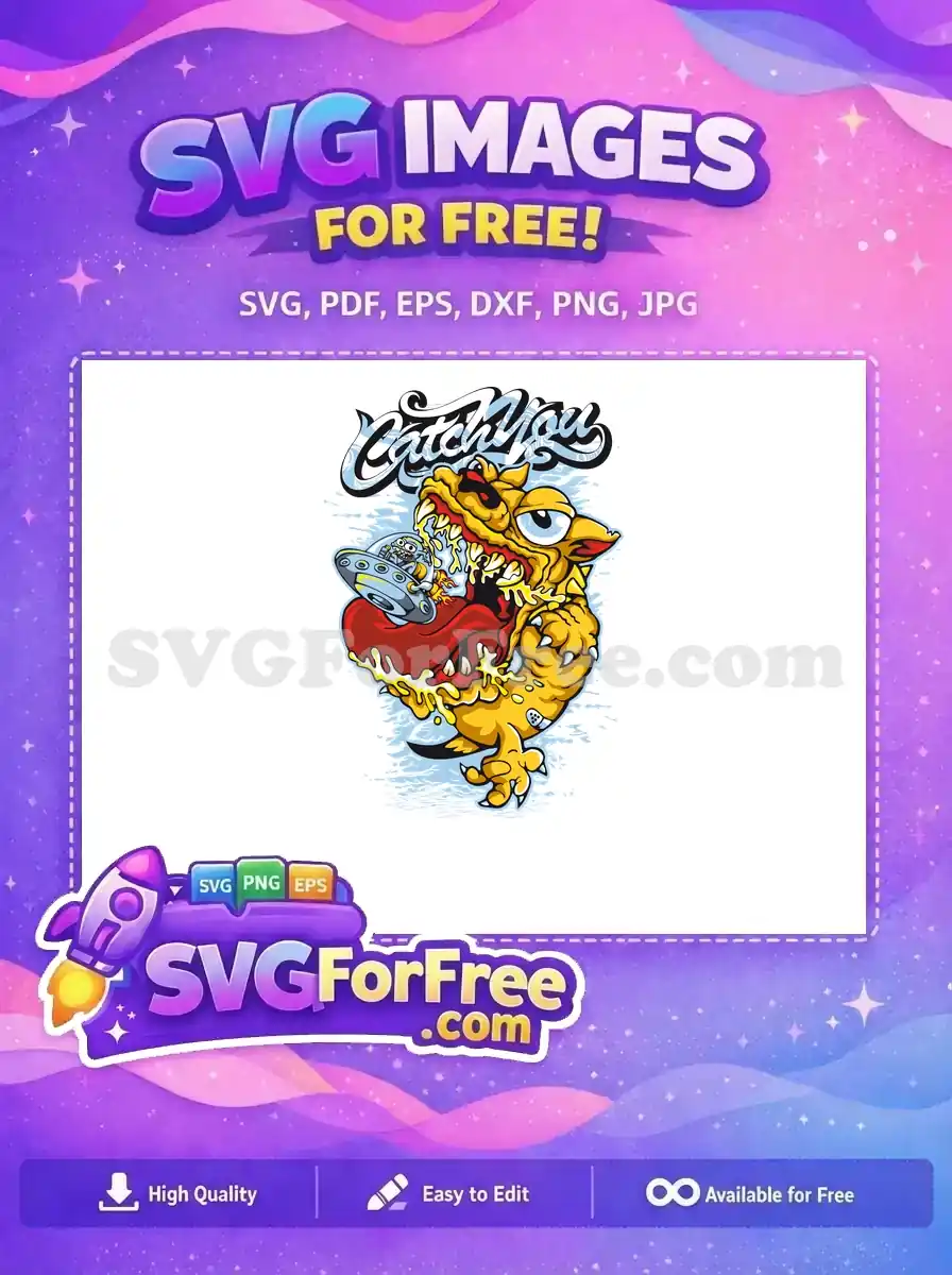 Free Angry Monster Free Alien Spaceship Catch You Free SVG