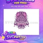 Free Ornate Elephant Free Karma Text Halloween Free SVG - Instant Download