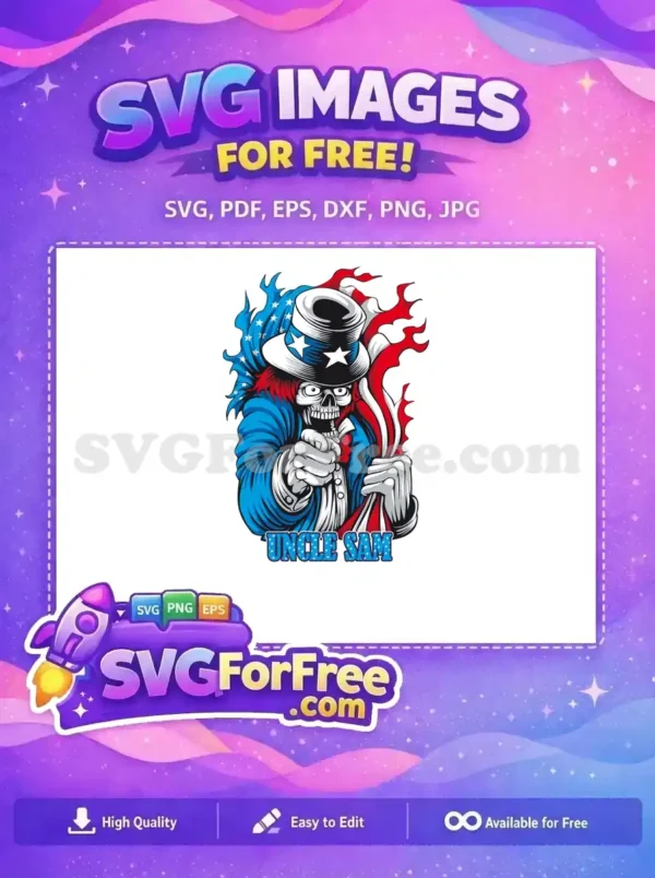 Free Skull Uncle Sam Free Halloween Design Free SVG
