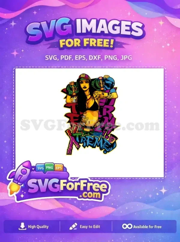 Free Tattooed Skater Girl Free Graffiti Xtreme Free SVG