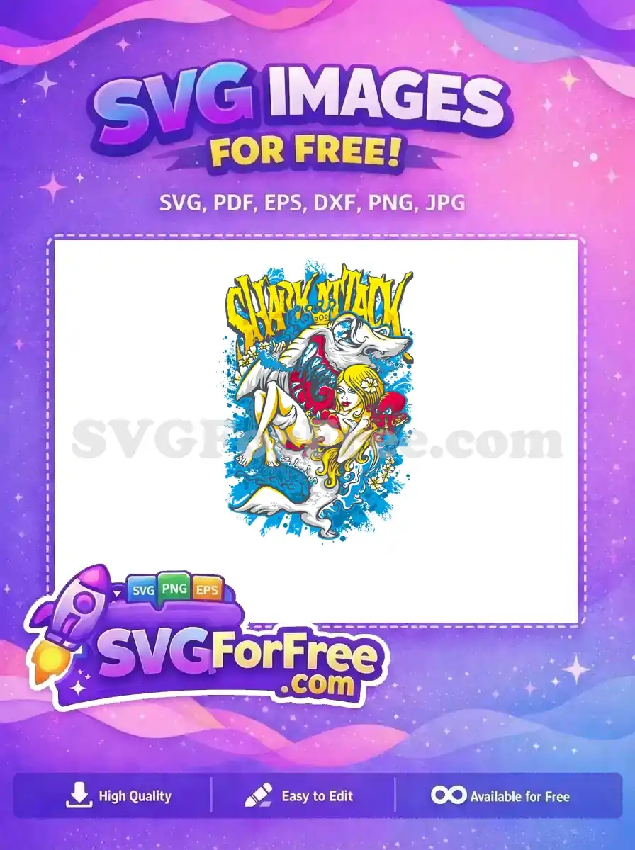 Free Blonde Mermaid Free Octopus Shark Attack Movie Free SVG