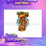 Free Orange Haired Woman Free Lollipop Candy Halloween Free SVG - Instant Download