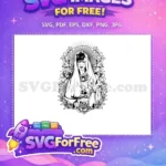 Free La Santa Muerte Free Sugar Skull Halloween Free SVG - Instant Download