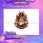 Free Biker Girl Smoking Free Motorcycle Helmet Halloween Free SVG - Instant Download