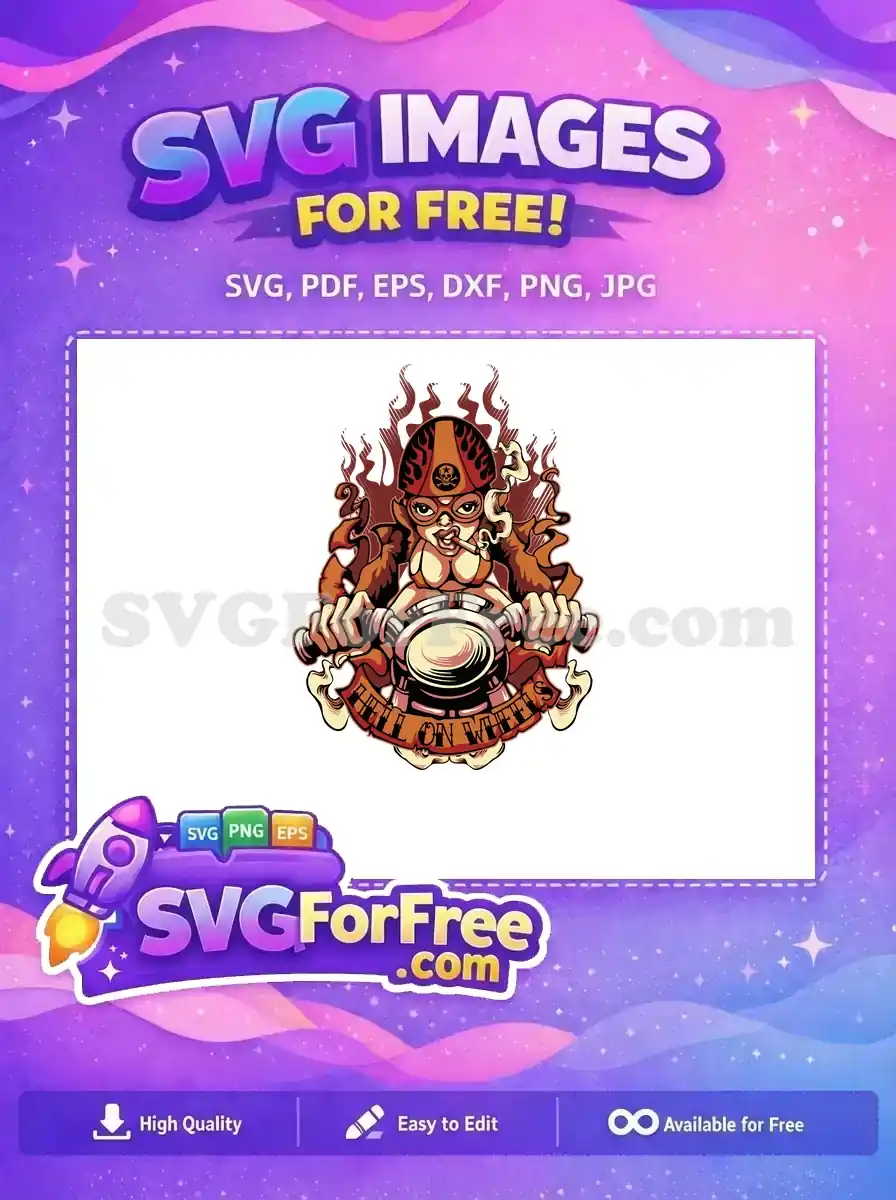 Free Biker Girl Smoking Free Motorcycle Helmet Halloween Free SVG