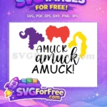 Free Colorful Hair Free Amuck Text Hocus Pocus Free SVG - Instant Download