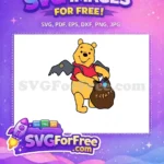 Free Bat Wings Free Treats Bag Pooh Halloween Free SVG - Instant Download