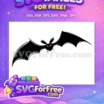 Free Black Bat Free Orange Eyes Halloween Free SVG - Instant Download