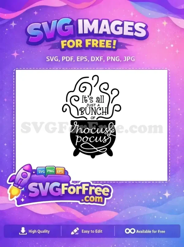 Free Hocus Pocus Cauldron Free Bunch Lettering Hocus Pocus Free SVG