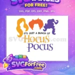 Free Sisters Silhouette Free Halloween Design Hocus Pocus Free SVG - Instant Download