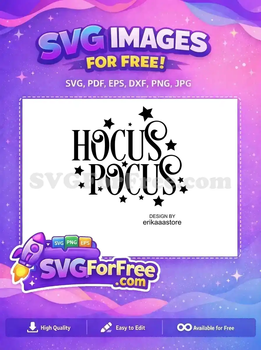 Free Black Stars Free Swirls Hocus Pocus Halloween Free SVG