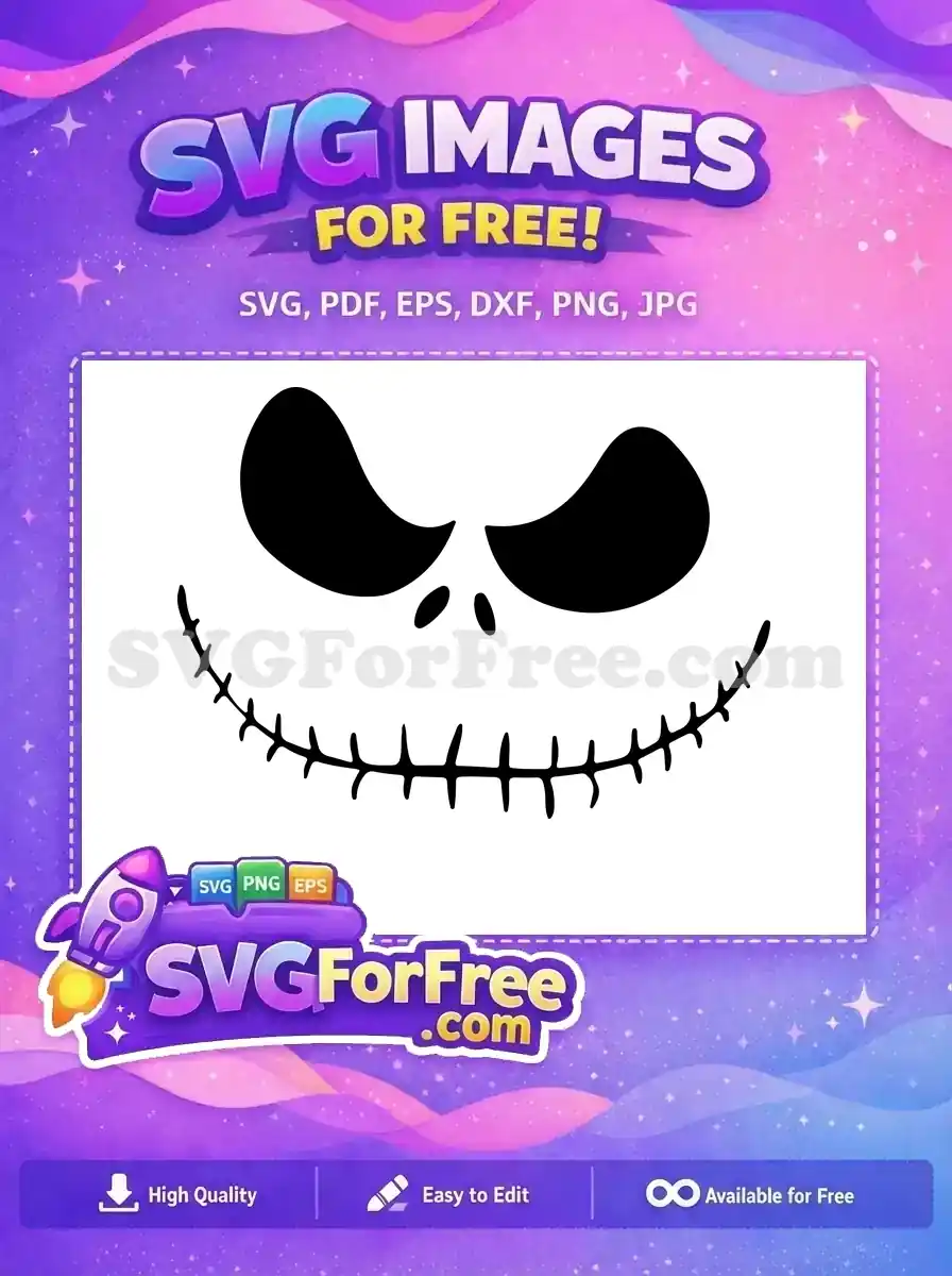 Free Jack Skellington Eyes Free Smiling Mouth Nightmare Before Free SVG