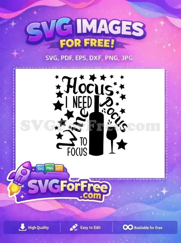 Free Hocus Pocus Wine Free Bottle Stars Hocus Pocus Free SVG