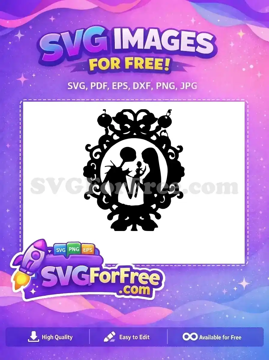 Free Silhouette Family Free Ornate Frame Nightmare Free SVG