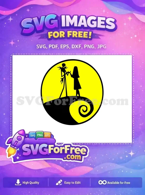 Free Spooky Couple Free Silhouette Nightmare Before Christmas Free SVG Free Spooky Couple Free Silhouette Nightmare Before Christmas Free SVG