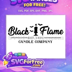 Free Black Flame Candle Free EST 1691 Hocus Pocus Free SVG