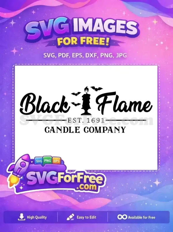 Free Black Flame Candle Free EST 1691 Hocus Pocus Free SVG Free Black Flame Candle Free EST 1691 Hocus Pocus Free SVG