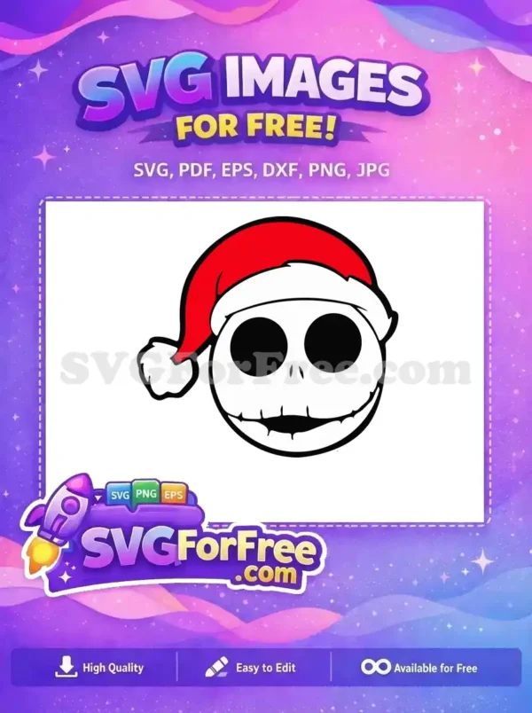 Free Smiling Jack Face Free Red Santa Hat Nightmare Before Christmas Free SVG Free Smiling Jack Face Free Red Santa Hat Nightmare Before Christmas Free SVG