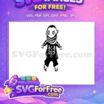 Free Scary Skeleton Free Costume Halloween Character Free SVG - Instant Download