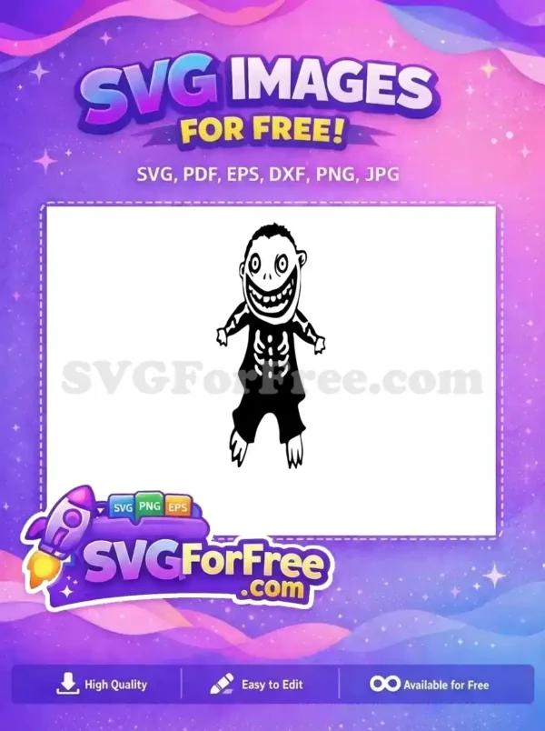 Free Scary Skeleton Free Costume Halloween Character Free SVG