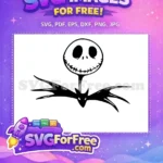 Free Jack Skellington Face Free Bat Silhouette Halloween Free SVG - Instant Download