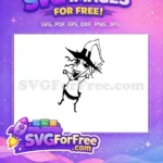 Free Black Silhouette Witch Free Halloween Silhouette Character Free SVG - Instant Download