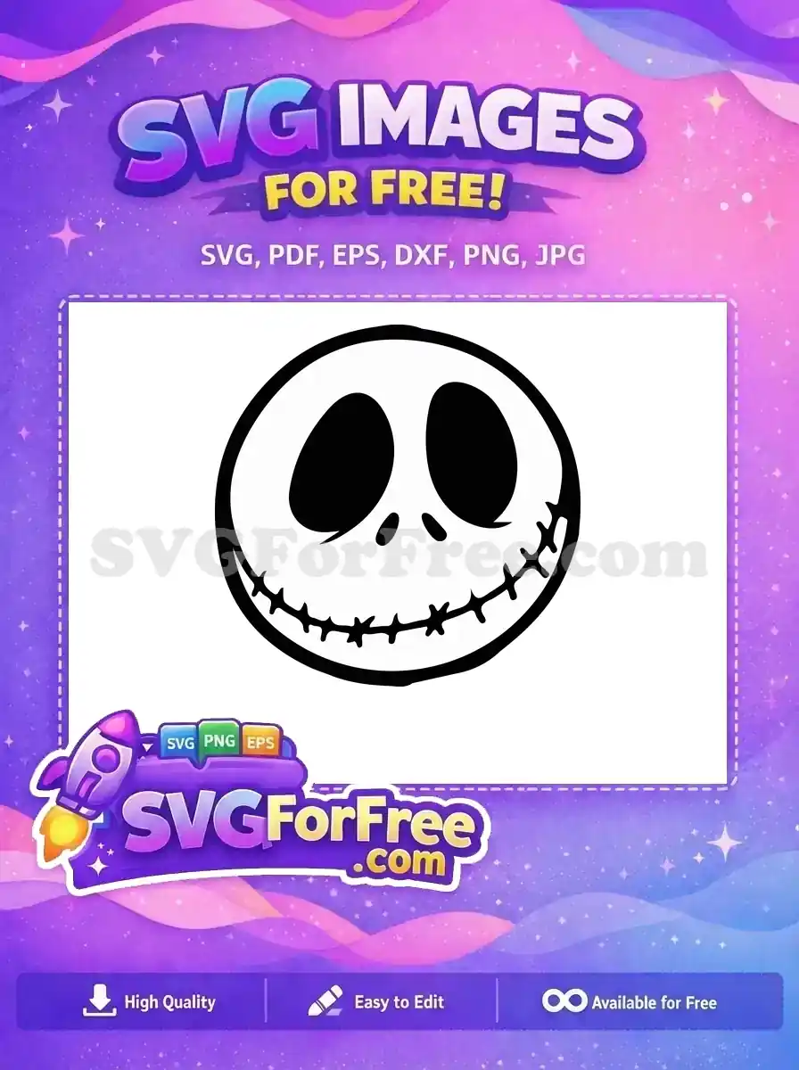 Free Round Eyes Free Stitched Smile Nightmare Before Christmas Free SVG 1