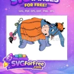 Free Sad Blue Eeyore Free Orange Blanket Halloween Free SVG - Instant Download