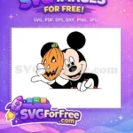 Free Smiling Mickey Free Holding Pumpkin Halloween Free SVG - Instant Download