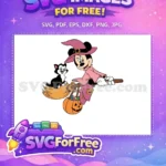 Free Minnie Witch Cat Free Pumpkin Candy Halloween Free SVG - Instant Download