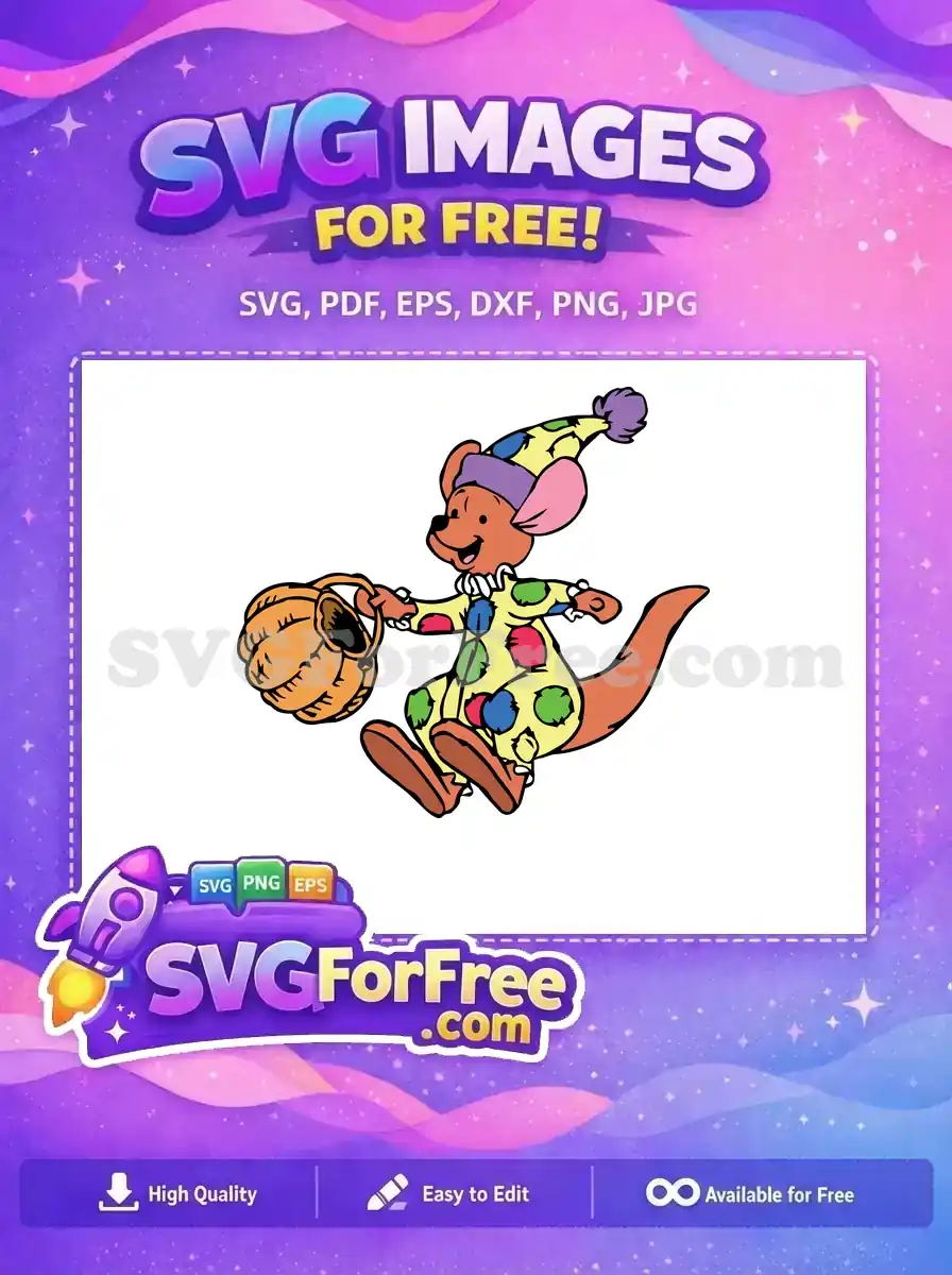 Free Roo Clown Costume Free Pumpkin Basket Halloween Free SVG 1