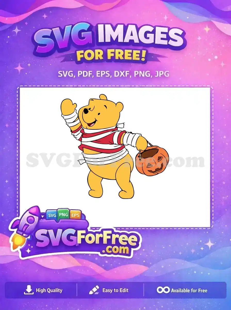 Free Mummy Costume Free Pumpkin Bucket Winnie Halloween Free SVG