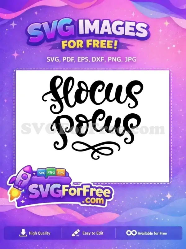Free Script Lettering Free Cursive Text Hocus Pocus Free SVG